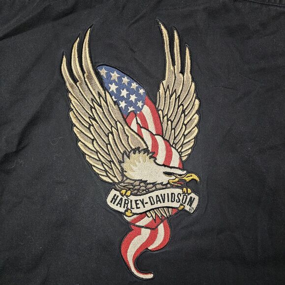 Vintage Harley Davidson Shirt XXL Embroidered Biker 90s Mechanic Racing Retro - Picture 10 of 13